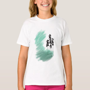 Camiseta arte de árbol verde escandinavo simple moderno men