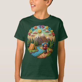 Camiseta Arte de arcilla “Nacido para vagar” Escena de aven