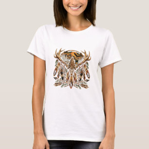 Camiseta Arte de Arquero con Punta de Flecha y Pluma