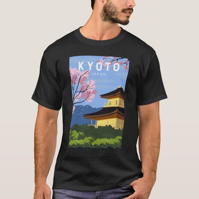 Camiseta Arte de arte de viaje de Kioto Japón (Anverso)