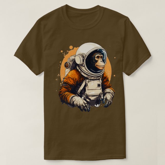 Camiseta Arte de astronauta de monos (Diseño del anverso)