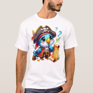 Camiseta Arte de aventura lindo loro pirata