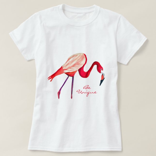 Camiseta arte de aves acuáticas flamingo naranja (Diseño del anverso)
