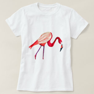 Camiseta arte de aves acuáticas flamingo naranja