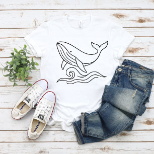 Camiseta Arte de ballena minimalista de línea – Animal mari