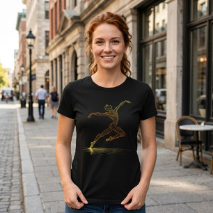 Camiseta Arte de ballet de línea dorada Bailarín elegante I
