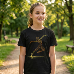 Camiseta Arte de ballet de línea dorada Bailarín elegante I