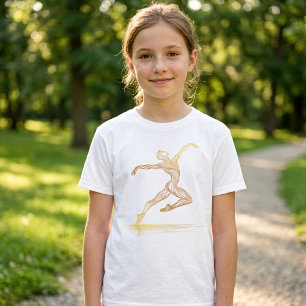 Camiseta Arte de ballet de línea dorada Bailarina Ilustraci