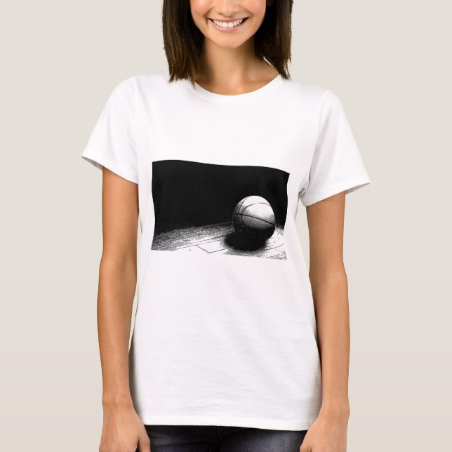 Camiseta Arte de baloncesto blanco negro (Anverso)