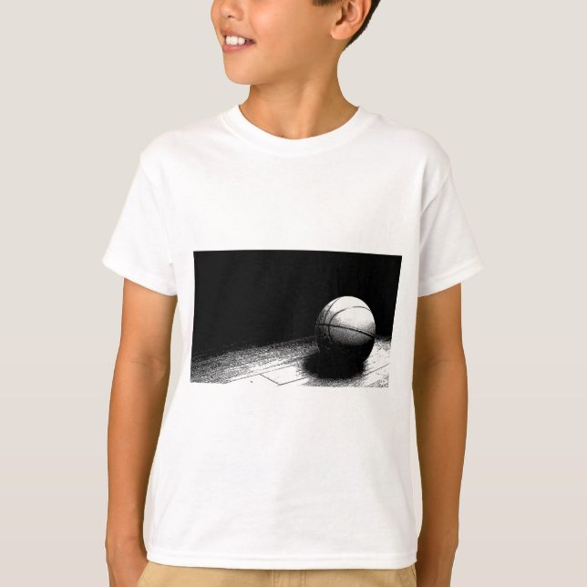 Camiseta Arte de baloncesto blanco negro (Anverso)