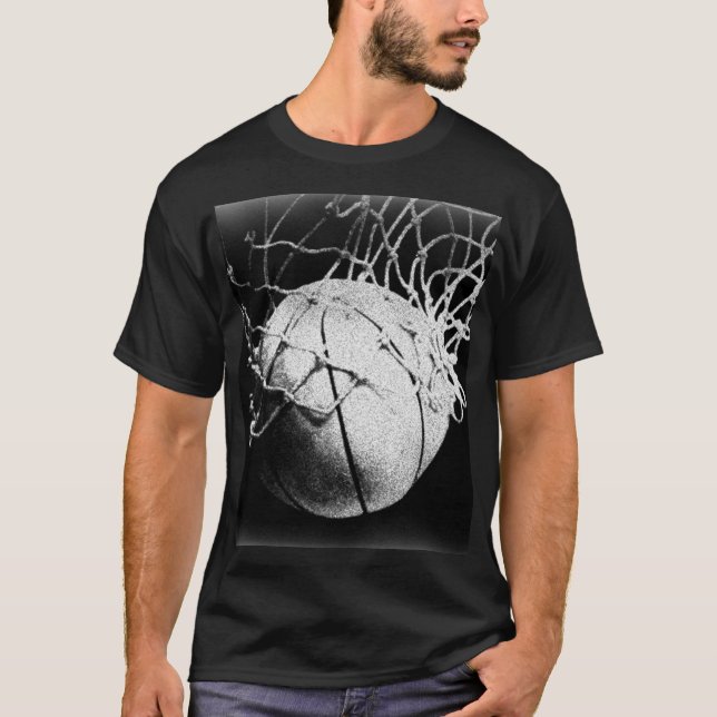 Camiseta Arte de baloncesto en blanco y negro (Anverso)