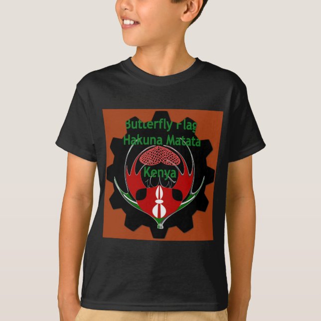 Camiseta Arte de Bandera de Mariposa de Kenia - Patriótico  (Anverso)
