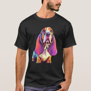 Camiseta Arte de Basset Hound Colorido y Adorable para Aman