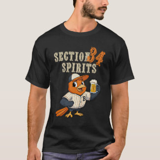 Camiseta arte de béisbol espíritus sección 34