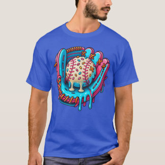 Camiseta Arte de béisbol genial que se derrite Ilustración 