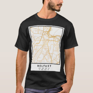 Camiseta Arte de Belfast City Street Map en el Reino Unido