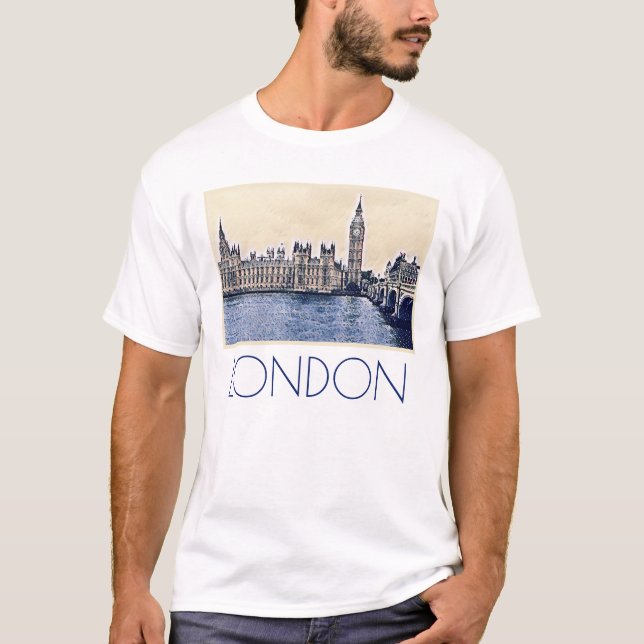 Camiseta Arte de Big Ben London Watercolor (Anverso)