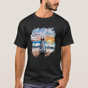 Camiseta Arte de Blue Heeler Noche Estrellada Amante de Per