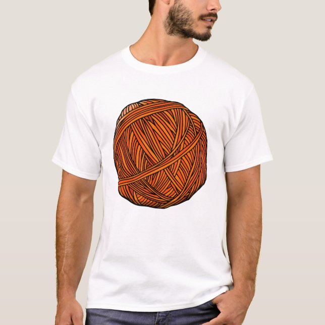 Camiseta Arte de bola de hilo naranja (Anverso)