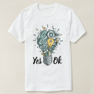 Camiseta Arte de bombilla de cerebro mecánico