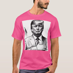 Camiseta Arte de bosquejo hecho a mano por Donald Trump