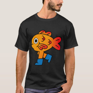 Camiseta arte de botas de pez dorado