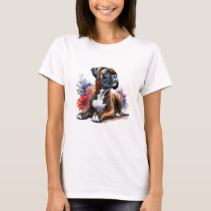 Camiseta Arte de Boxer Florido – Diseño para Amantes de Mas