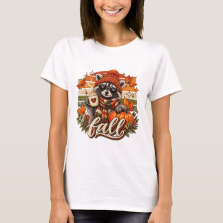 Camiseta Arte de bufanda y gorro de café con especias de ca