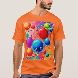 Camiseta Arte de Burbujas Vibrantes Explosivas