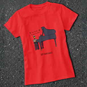 Camiseta Arte de Burt Quackarach Pato Tocando Piano Diverti