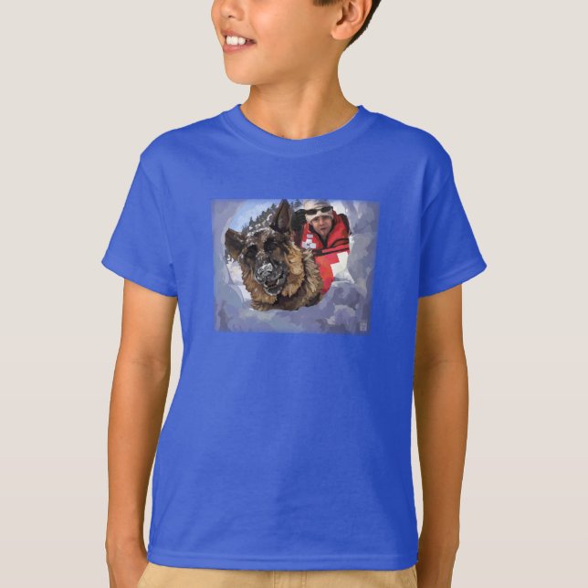 Camiseta Arte de búsqueda y rescate de San Bernardo (Anverso)