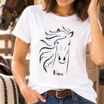 Arte de caballo minimalista con nombre personaliza