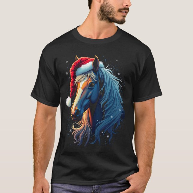 Camiseta Arte de caballos de Navidad (Anverso)
