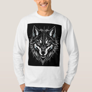 Camiseta Arte de cabeza de lobo