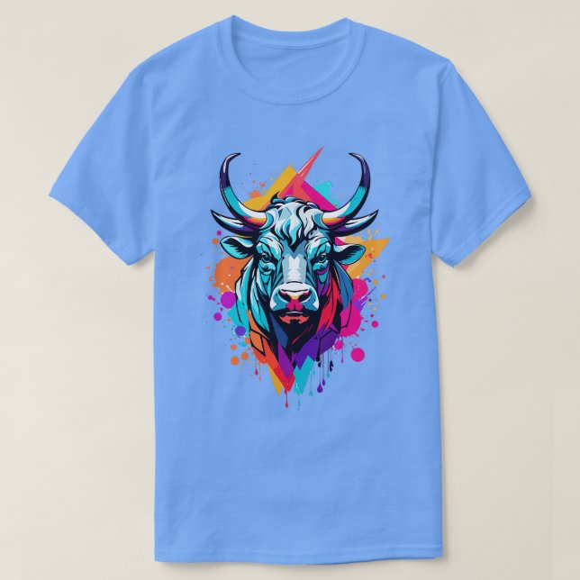 Camiseta Arte De Cabeza De Toro (Diseño del anverso)