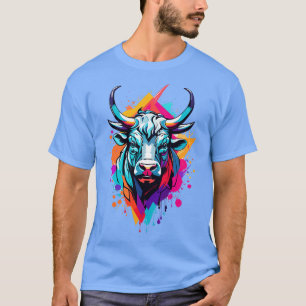 Camiseta Arte De Cabeza De Toro