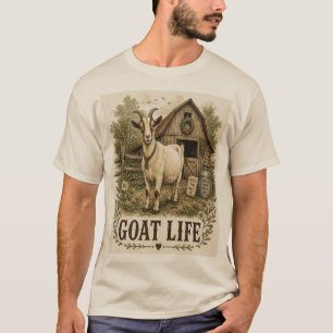 Camiseta Arte de cabra de granja vintage vida de cabra