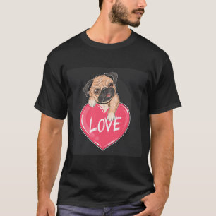 Camiseta Arte de cachorro de San Valentín de pug