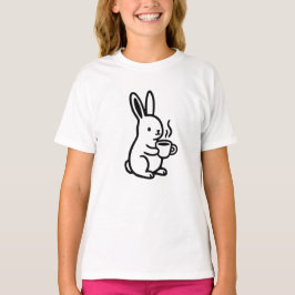 Camiseta Arte de café de conejo sentado simple