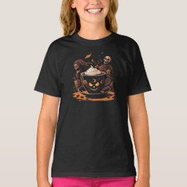 Camiseta Arte de Café de Halloween – Latte Espeluznante con