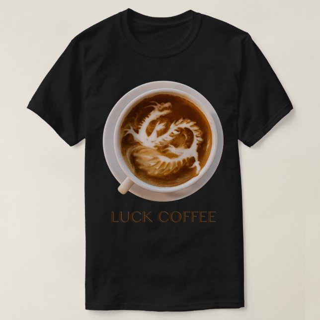 Camiseta Arte de café Dragón chino de suerte (Diseño del anverso)