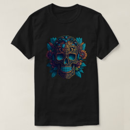 Camiseta Arte de calavera de azúcar - Cráneo de flores de c