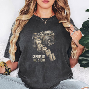 Camiseta Arte de cámara vintage contando historias