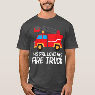 Camiseta Arte de camión de bomberos genial para niñas niños