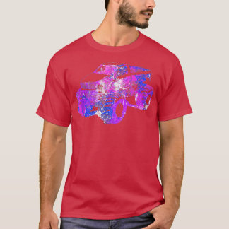 Camiseta Arte de Camión Monstruo Púrpura Colorido