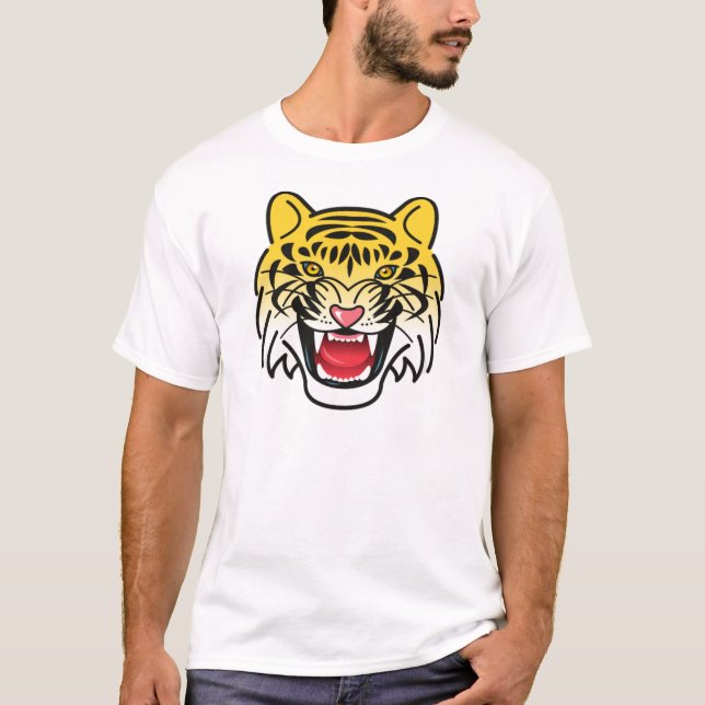 Camiseta Arte de Cara de Tigre Sonriente-21876 (Anverso)