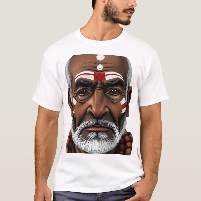 Camiseta Arte de cara tribal - Ilustracion aborigen (Anverso)