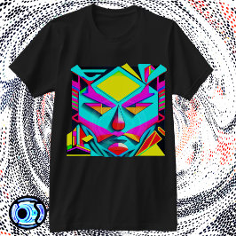 Camiseta Arte de caras geométricas - Resumen Diseño 3D
