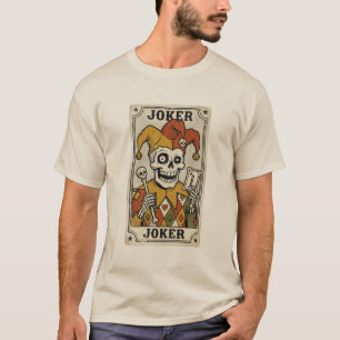 Camiseta Arte de carta de comodín esqueleto vintage