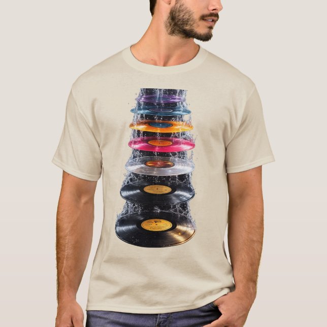 Camiseta Arte de cascada de agua con salpicaduras de vinilo (Anverso)
